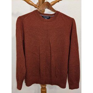 Banana Republic Men's 100% Merino Extra Fine Italian Wool Sweater, Dark Red